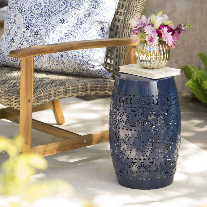 Bungalow Rose Ifrane 18'' Tall Iron Drum End Table & Reviews Wayfair
